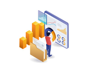 Man analyzes business development data