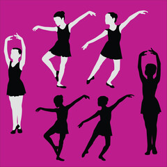 girl kid ballet silluet