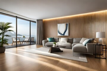 modern living room with balcony