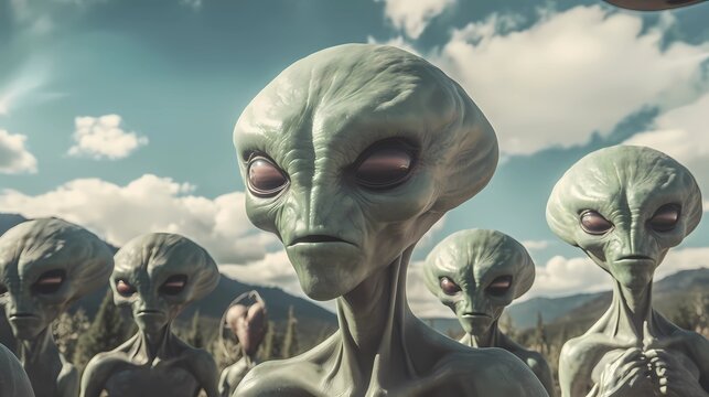 Outer Space Pals: Whimsical Group Of Aliens