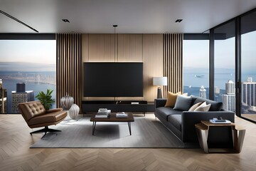 modern living room with TV
