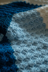 Blue and white c2c baby blanket
