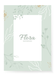 Wedding card with floral decorative borders. Beautiful orchid flowers. Save the Date. Vector beautiful watercolor plants, leaves and flowers for elegant modern greeting card