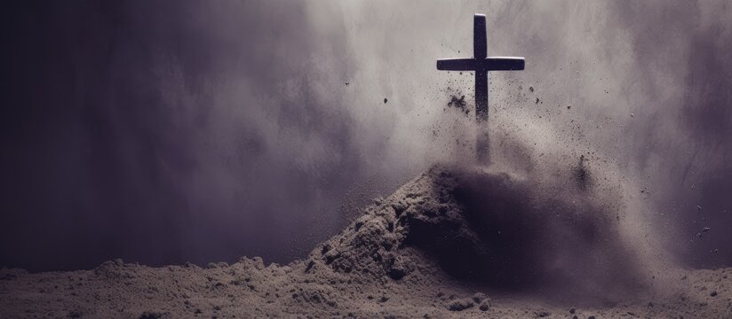 Ash Wednesday symbol ash cross Christian faith Jesus holy holiday symbolic background