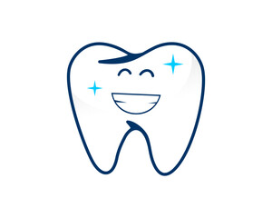 Cartoon of clean teeth with smiling vector illustration