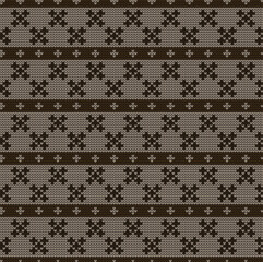Knitted texture seamless pattern. Vector seamless background for banner, website, postcard, wallpaper, clothing and design. Festive Sweater Design. Seamless Knitted Pattern.