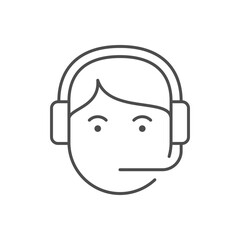 Support service line outline icon