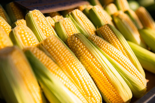 corn on the cob at the markets