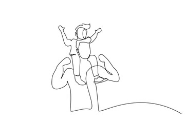 father and son happy moment hug fathers day life line art design