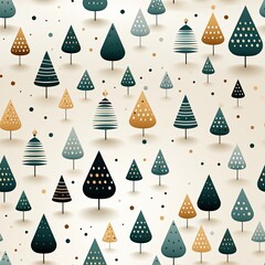 A modern pattern with trees and stars,