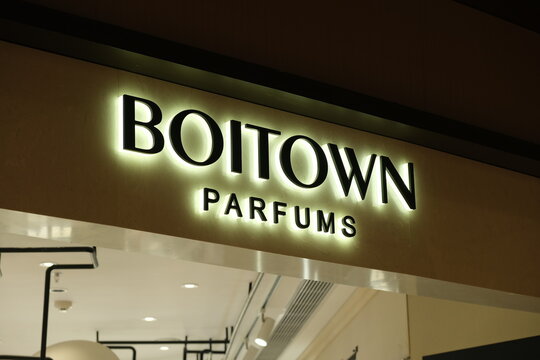 Shanghai,China-March 18th 2023: Boitown Parfums store brand logo. Perfume company