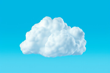 White cloud isolated on blue background