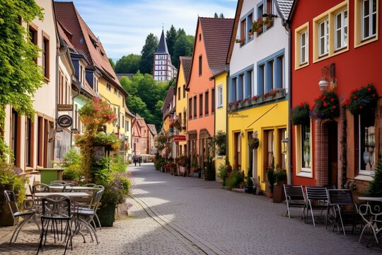 Historic town center in Minden, Germany. Generative AI