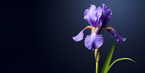 beautiful iris flower blank space background, ai generative