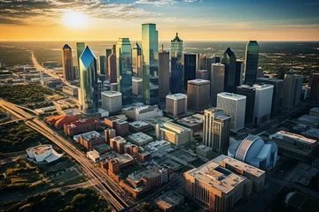 Deurstickers Aerial view of downtown Dallas, Texas, USA. Generative AI © Gareth