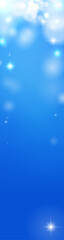 Fototapeta na wymiar キラキラ光る青背景のクリスマスバナー、コピースペースあり