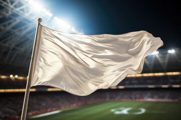 White flag flying high in stadiums bridging nations at various sports events 