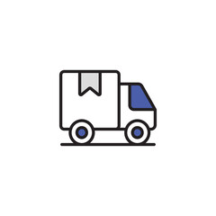 Delivery Box icon design with white background stock illustration