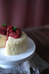 Japanese cotton cheesecake. Vertical photo