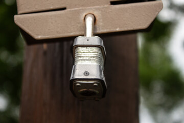 Locket metal lock on the tree
