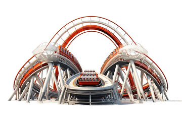 Isolated roller coaster on a transparent background, Generative Ai - obrazy, fototapety, plakaty