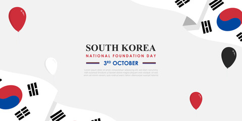 Vector illustration of Korea National Foundation Day social media feed template