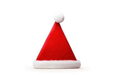 Christmas element red Santa hat isolated on white background.