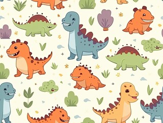 Obraz premium cute dinosaur pattern