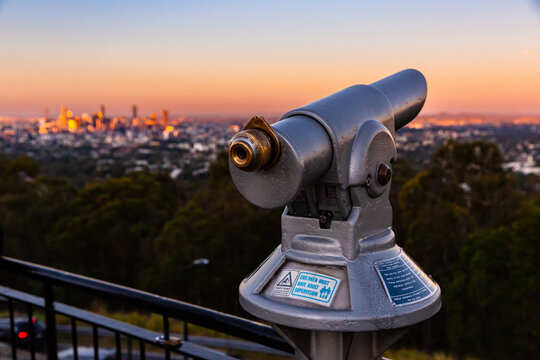 Fototapeta Brisbane City lookout telescope