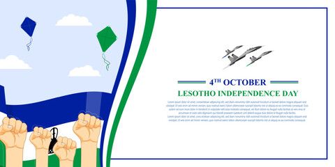 Vector illustration of Lesotho Independence Day social media feed template