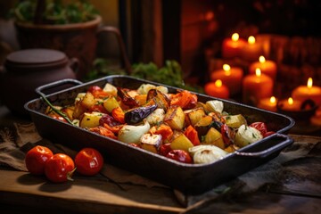 roasted vegetables served as a side dish