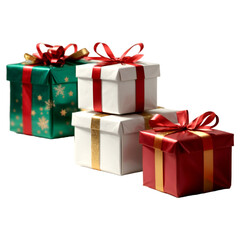 Fototapeta premium Gift boxes on white, transparent background