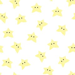 Naklejka premium Cute stars watercolor seamless pattern for children, print, background, wallpaper