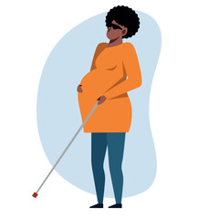 A vector image of a pregnant unseeing woman. - 653758576