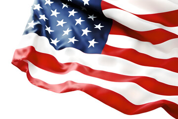 USA (American) Flag Waving Isolated On Transparent Background, Generative AI
