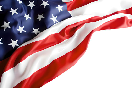 USA (American) Flag Waving Isolated On Transparent Background, Generative AI