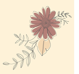 hand drawn flower vector	