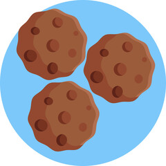Morning Treats Icon: An inviting vector graphic of cookies and a cup of coffee, capturing the essence of a cozy breakfast. Perfect for cafe menus and food packaging.
