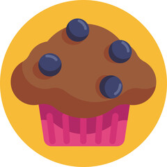 Spice up your food-related projects with this appetizing muffin icon in vector format. Enhance your recipes, food blogs, or cafe branding.