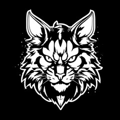 Fototapeta premium Lynx mascot stencil