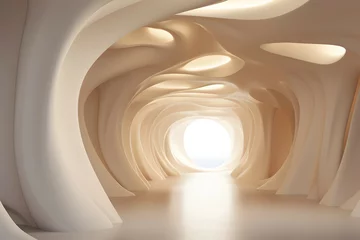 Fotobehang Weiße Sonnendurchflutete Gewölbe in geschwungenen Formen © riggslp