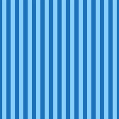 Background of narrow straight vertical stripes of different various blue color shades. Seamless repeating vector pattern. 
