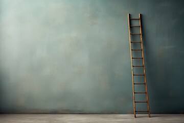 ladder leaning against a wall, symbolic of career progression in mentorship - obrazy, fototapety, plakaty