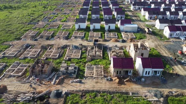 Aerial view of subsidized housing development in South Kalimantan