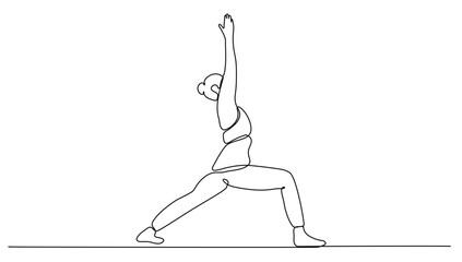 yoga pose, for health, fitness and meditation concept  one line art vector illustration