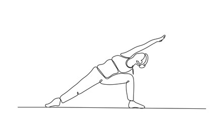 yoga pose, for health, fitness and meditation concept  one line art vector illustration