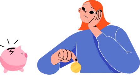 Woman with piggy bank