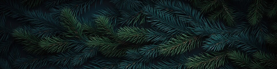 Fototapeta na wymiar Winter beautiful green fir tree branches background. Spruce with needles. Closeup. Nature winter banner. Christmas wallpaper concept with copy space