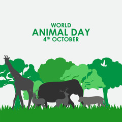 Vector illustration of World Animal Day banner