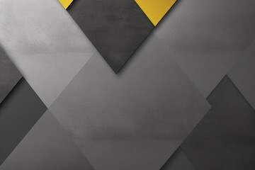 Black and yellow Geometric triangle shapes define this abstract modern background texture, enhanced...